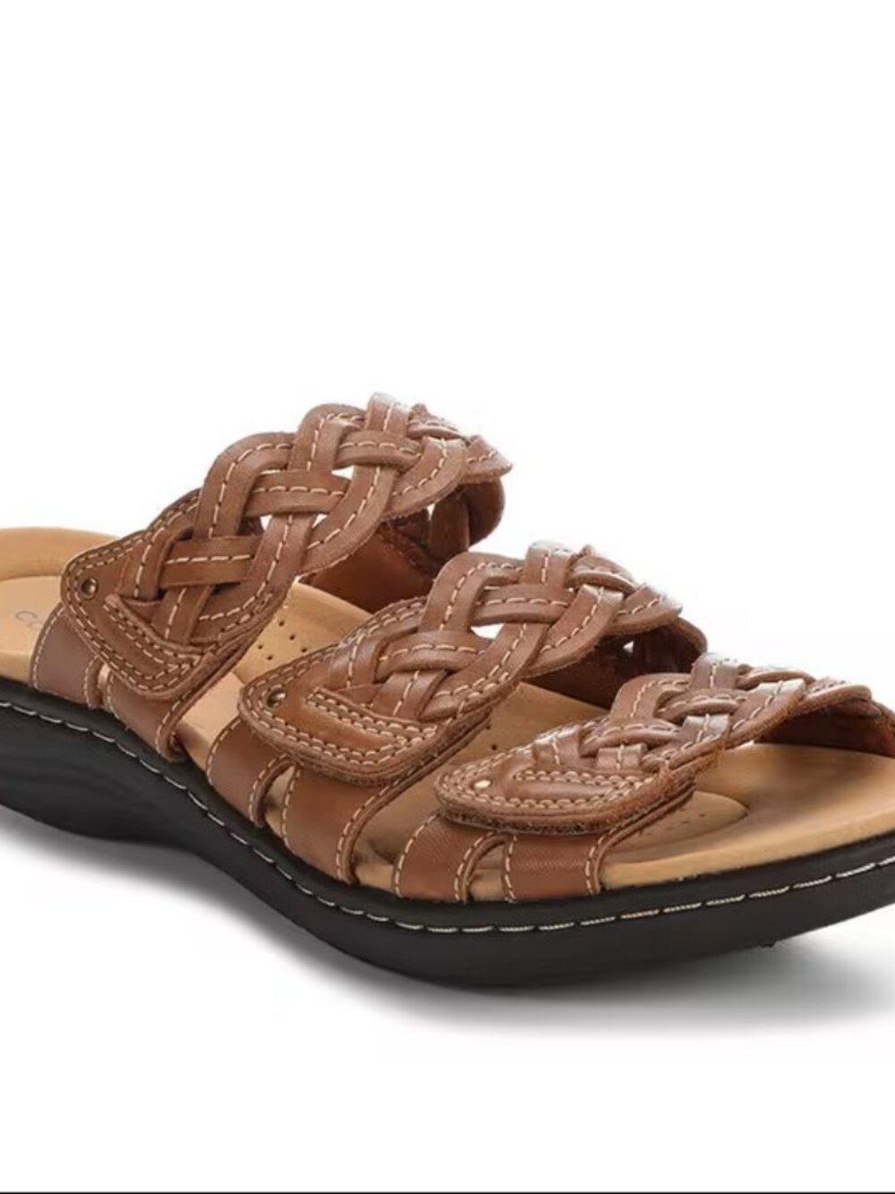 Clarks Collection Leather Slide Sandals - Laurieann Rio